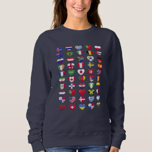Flags of the countries heart shape sweatshirt