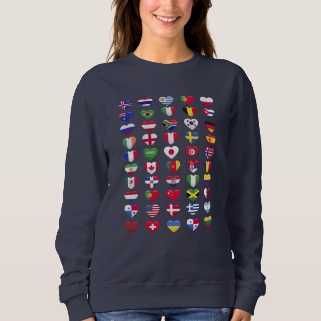 Flags of the countries heart shape sweatshirt (Front)