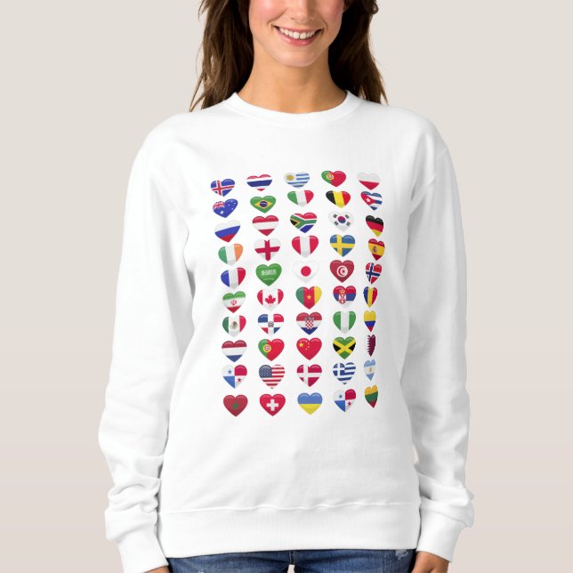 Flags of the countries heart shape sweatshirt (Front)