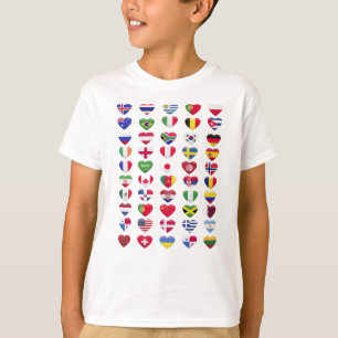Flags of the countries heart shape T-Shirt