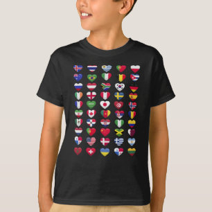 Flags of the countries heart shape T-Shirt