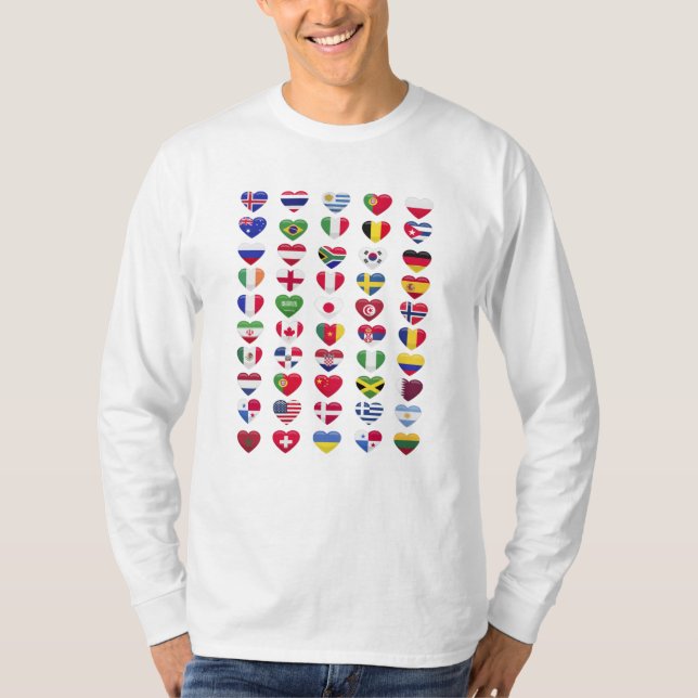 Flags of the countries heart shape T-Shirt (Front)