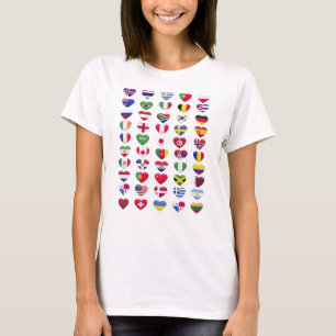 Flags of the countries heart shape T-Shirt