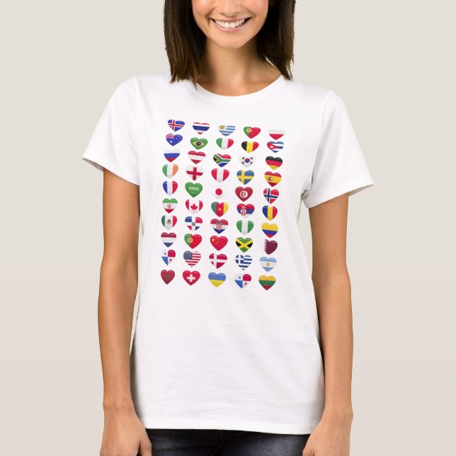 Flags of the countries heart shape T-Shirt (Front)