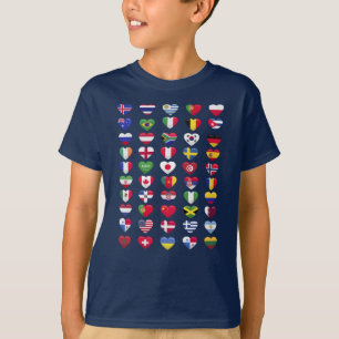 Flags of the countries heart shape T-Shirt