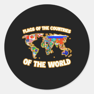 Flags Of The Countries Of The World Map Internatio Classic Round Sticker