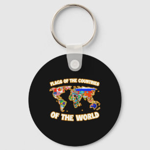 Flags Of The Countries Of The World Map Internatio Key Ring