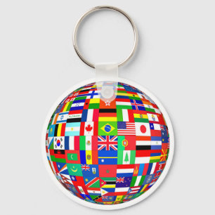 FLAGS OF THE GLOBE KEY RING