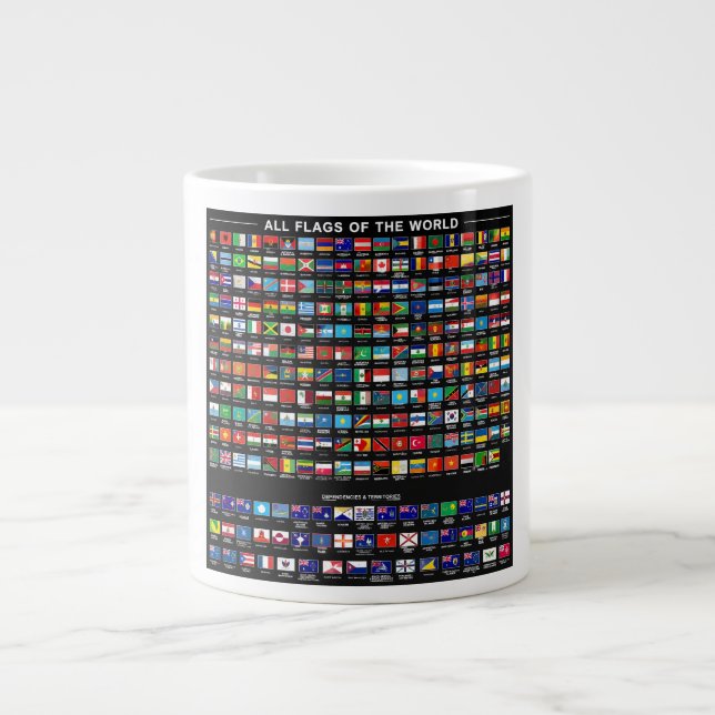 Flags of the World – 195 Nations Collection Large Coffee Mug (Front)