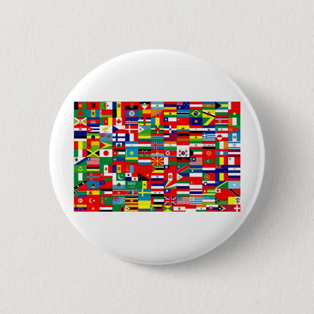 FLAGS OF THE WORLD 6 CM ROUND BADGE (Front)