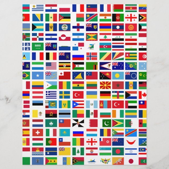 flags of the world against white (Front)