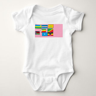 Flags of the world baby bodysuit