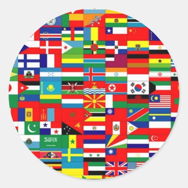 FLAGS OF THE WORLD CLASSIC ROUND STICKER (Front)