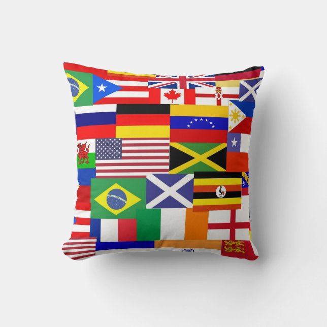 Flags of the world collage cushion (Front)