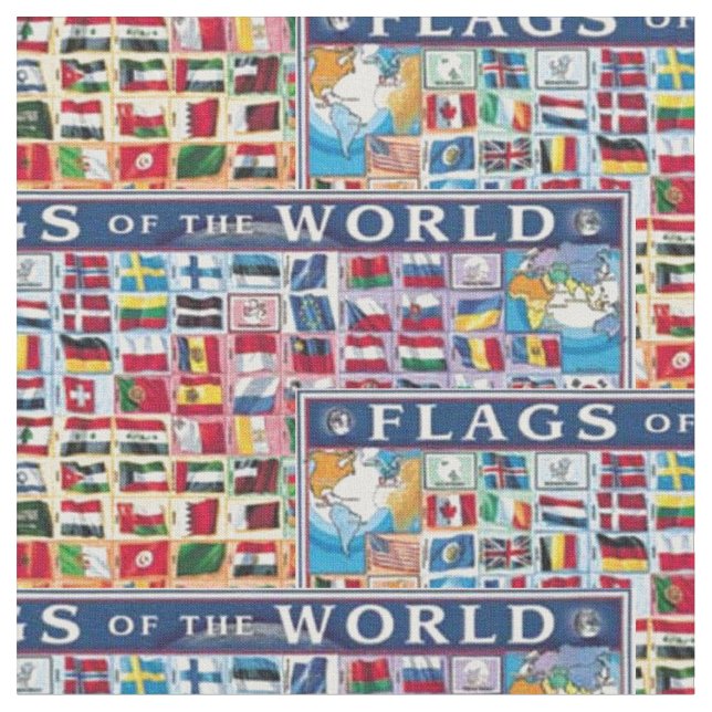 flags of the world fabric (Close Up)