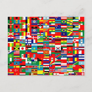 flags of the world postcard