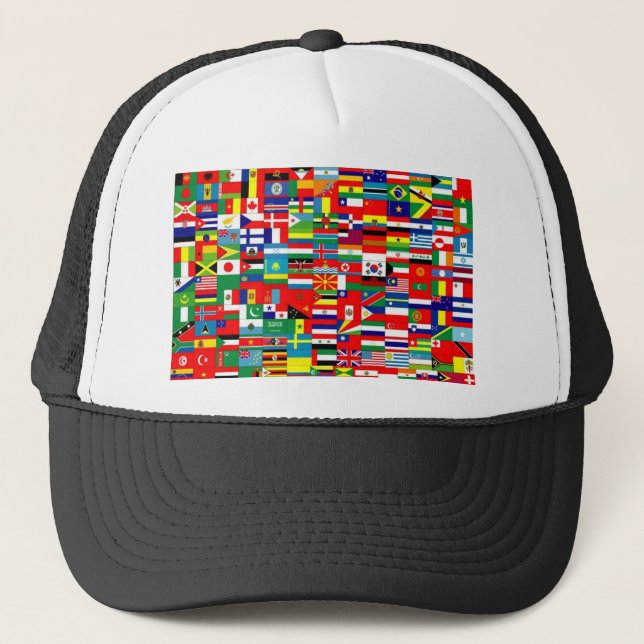 FLAGS OF THE WORLD TRUCKER HAT (Front)