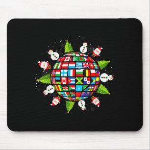 Flags Of The World, Xmas Around The Globe Mouse Pad