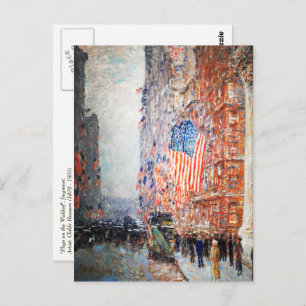 "Flags on the Waldorf" by Childe Hassam Postcard