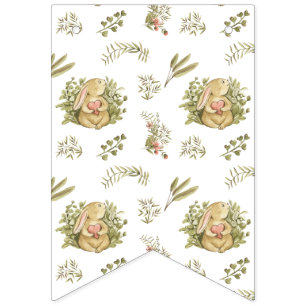 Flags — Rabbits and Hearts Pattern