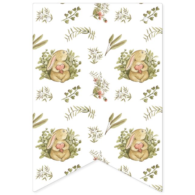 Flags — Rabbits and Hearts Pattern (First Flag)