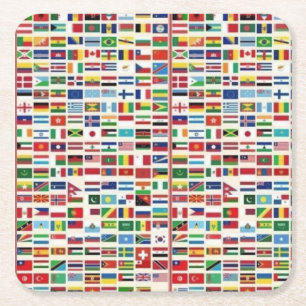 FLAGS SQUARE PAPER COASTER