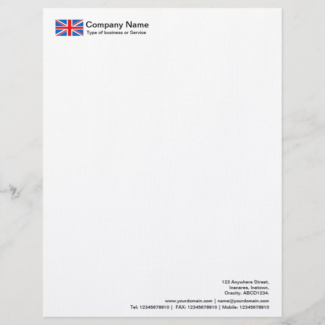 Flags - UK Personalised Letterhead (Front)