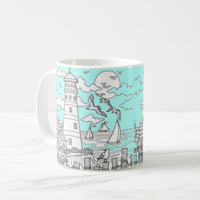 Flagship cup, sea coffee mug (Front Left)