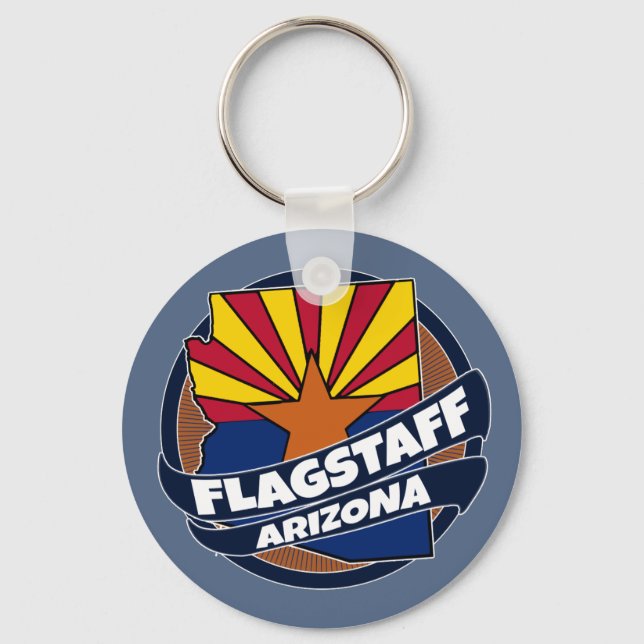 Flagstaff Arizona flag burst keychain (Front)