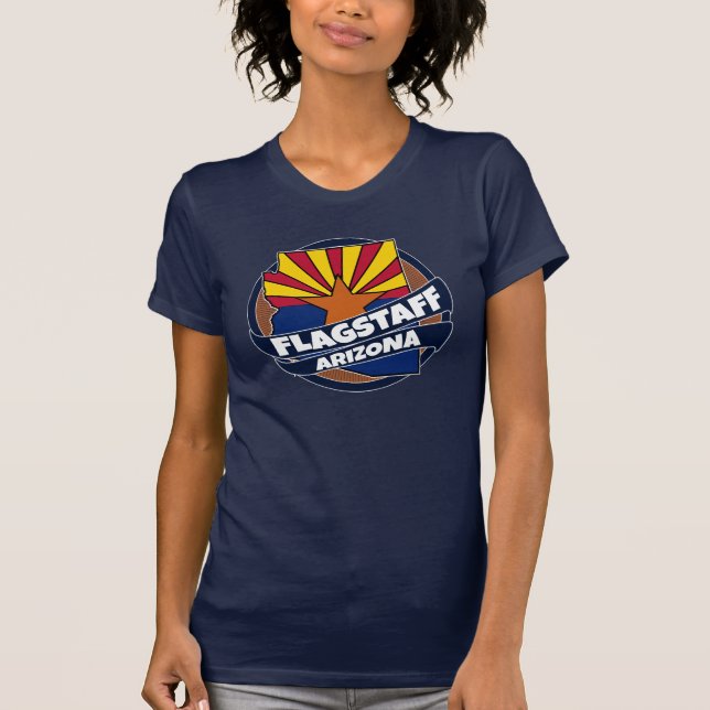 Flagstaff Arizona flag burst tshirt (Front)