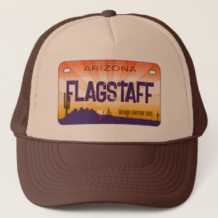 Flagstaff Arizona flag license plate hat