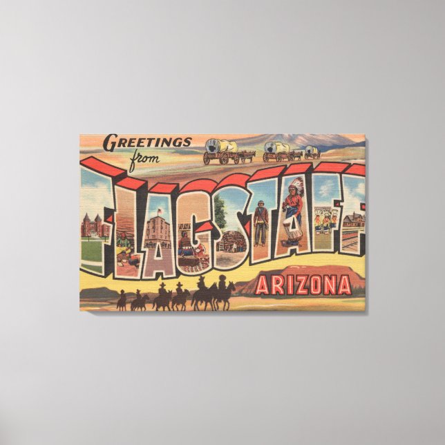 Flagstaff, Arizona - Large Letter Scenes Canvas Print (Front)