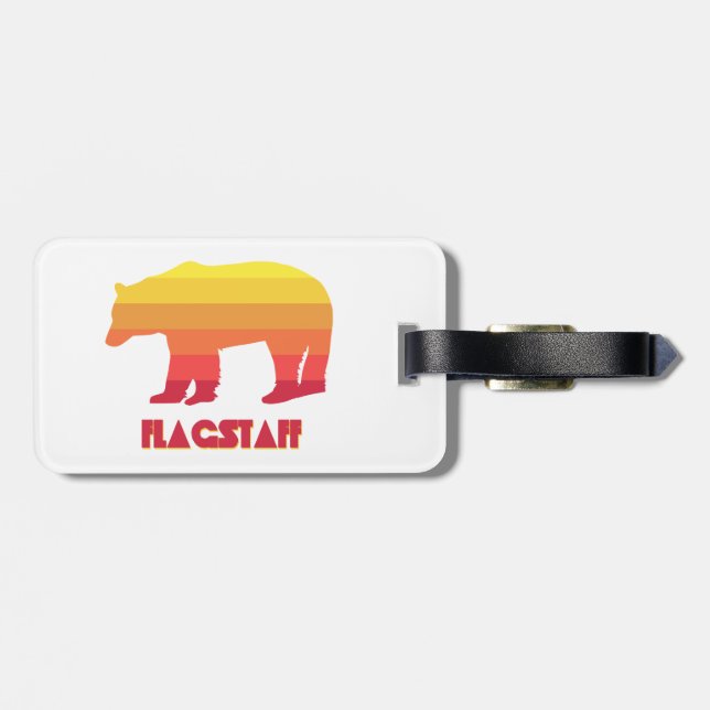 Flagstaff Arizona Rainbow Bear Luggage Tag (Back Horizontal)