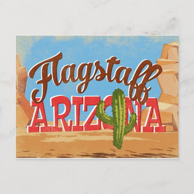 Flagstaff Arizona Vintage Travel Postcard (Front)