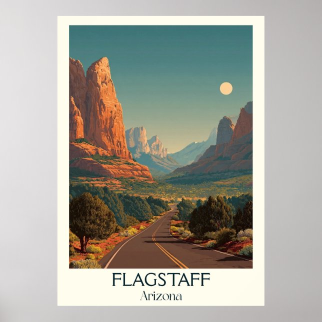 Flagstaff Arizona Vintage Travel Poster | Retro Mo (Front)