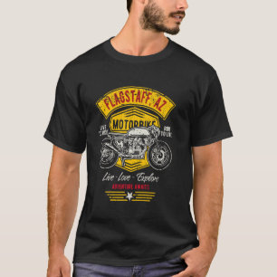 Flagstaff AZ USA Retro Distressed Style Motorcycle T-Shirt