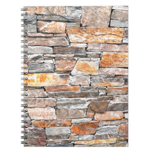 Flagstone bricks, nature stone pattern  spiral notebook