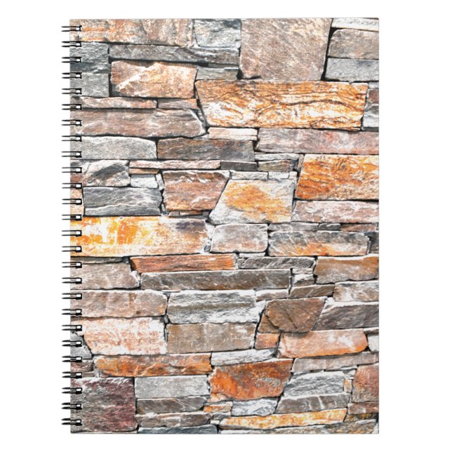 Flagstone bricks, nature stone pattern  spiral notebook (Front)