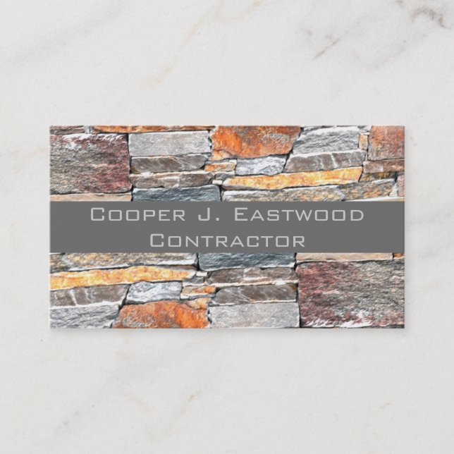 Flagstone | natural stone pattern | bricks business card (Front)