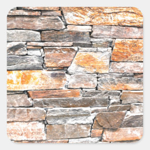 Flagstone natural stone pattern brown beige bricks square sticker