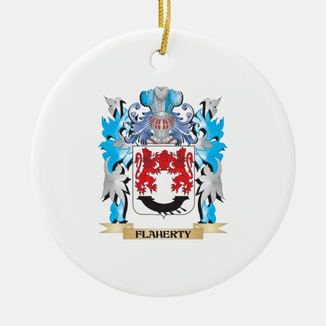 Flaherty Coat of Arms - Family Crest Ceramic Tree Decoration (Front)