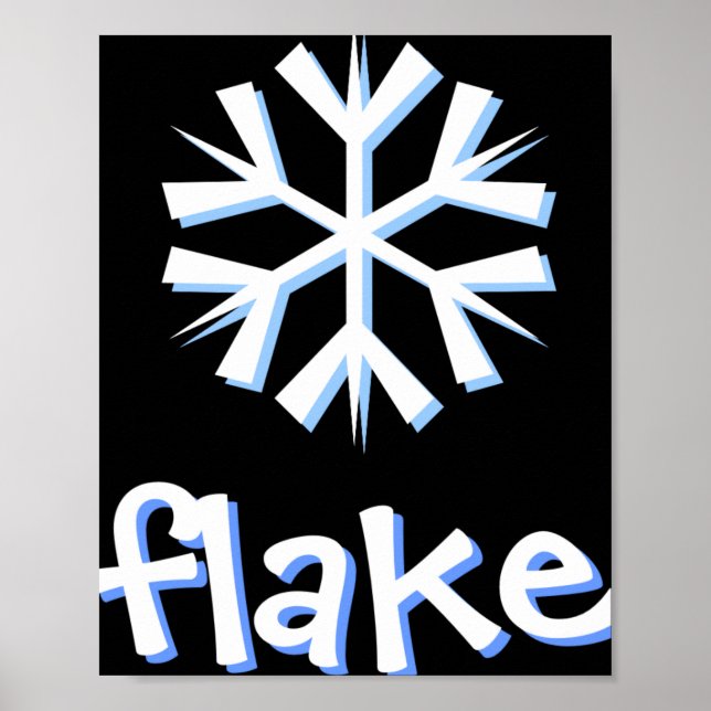 Flake Blue T Shirt  Poster (Front)