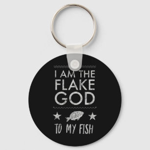 Flake God Aquarium Fish Tank Aquarist Funny Gift  Key Ring