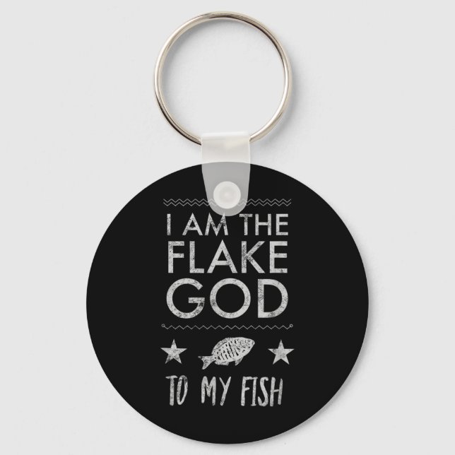 Flake God Aquarium Fish Tank Aquarist Funny Gift  Key Ring (Front)