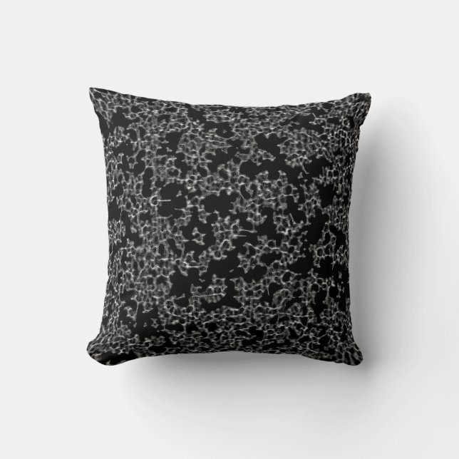 Flake Lace Black Pillow (Front)
