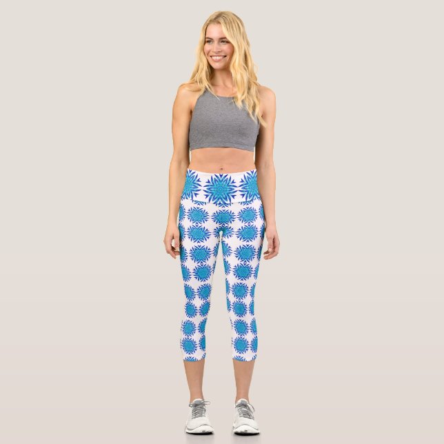 Flake pattern High waisted capris (Front)
