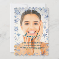 Flakes Frame Winter Birthday Bash Invitation