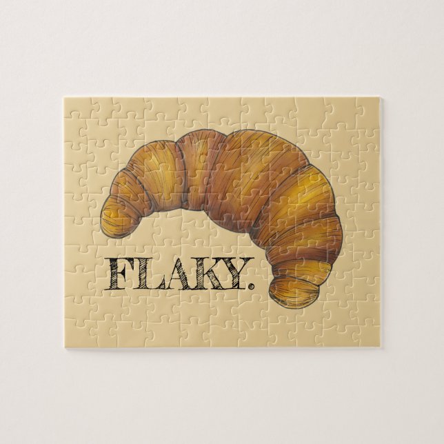 Flaky Buttery Croissant French Pastry Foodie Jigsaw Puzzle (Horizontal)