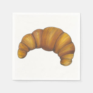Flaky Buttery Croissant French Pastry Foodie Napkin