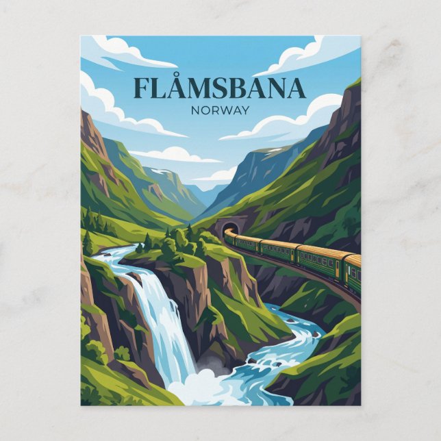 Flåm Railway (Flåmsbana) Norway Postcard (Front)